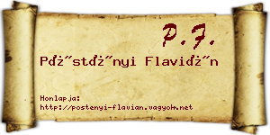 Pöstényi Flavián névjegykártya